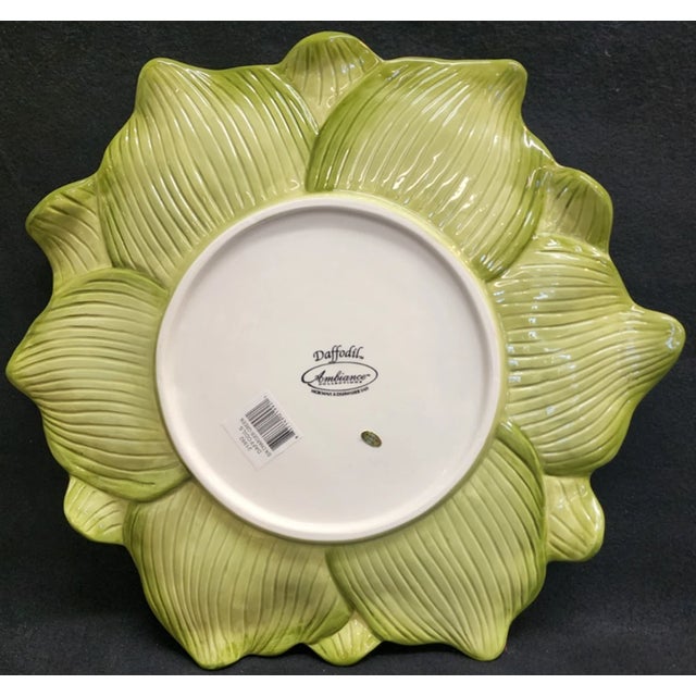 Vintage Mid-Century Modern Daffodil by Ambiance 3-Piece Set Dessert Plate For Sale - Image 4 of 7