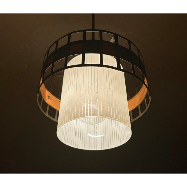 Black Vintage Danish Modern Pendant Light For Sale - Image 8 of 14