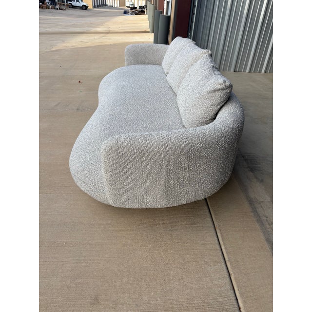 Oyster Beige Modern Curved Sofa, Paul Michael Company For Sale - Image 9 of 9