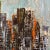 City Landscape Art Abstract Modern Blue Oil Painting on Wood For Sale - Image 4 of 8