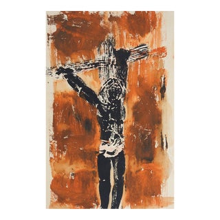 Mid 20th Century Modernist Jesus Monoprint For Sale