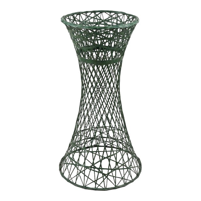 Mid Century Spun Fiberglass Plant Stand/Table Dark Green Styled After Russell Woodward For Sale