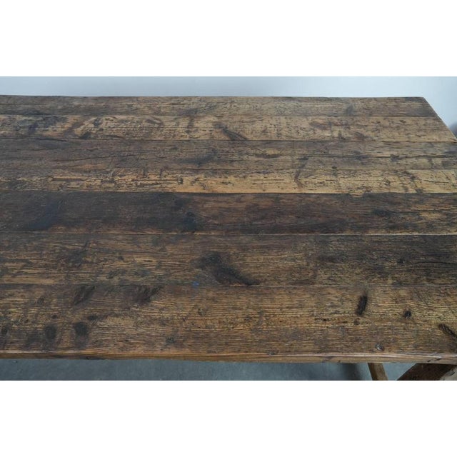 Large Antique Farm Dining Table in Pine For Sale - Image 9 of 18