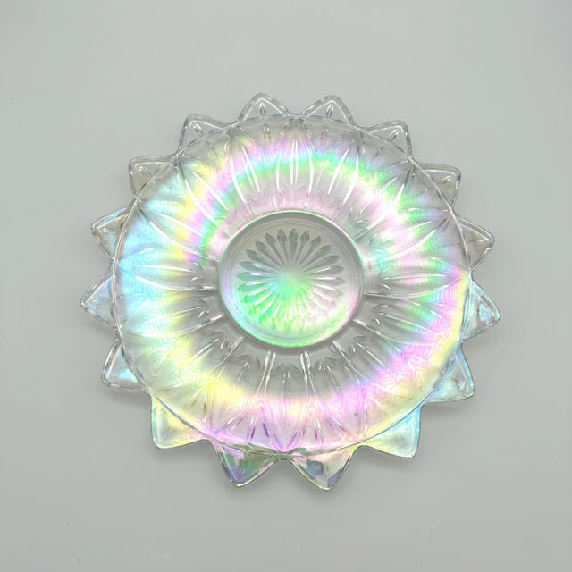 Mid-Century Modern Vintage 1960s Federal Glass Iridescent Chip and Dip Bowl Set For Sale - Image 3 of 11