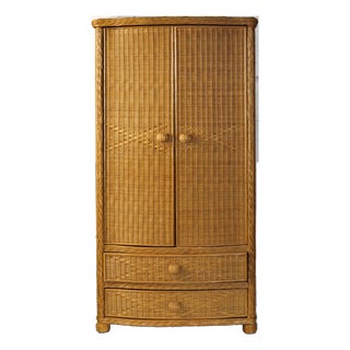 Wicker Armoire - Vintage 'Pier 1' For Sale