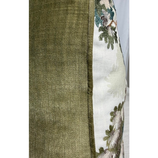 Lee Jofa Lee Jofa "Sherwood Embroidery" in Spruce 22" Pillows-a Pair For Sale - Image 4 of 5