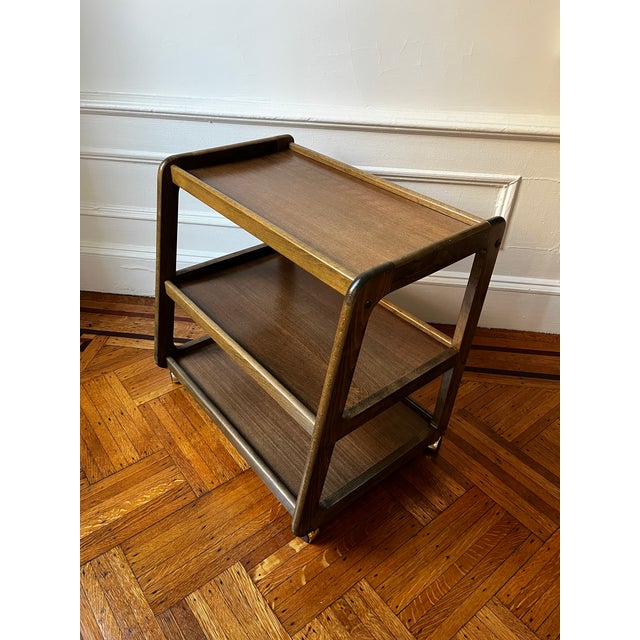 1970s Mid-Century Danish Modern Walnut Bar Cart For Sale - Image 6 of 8