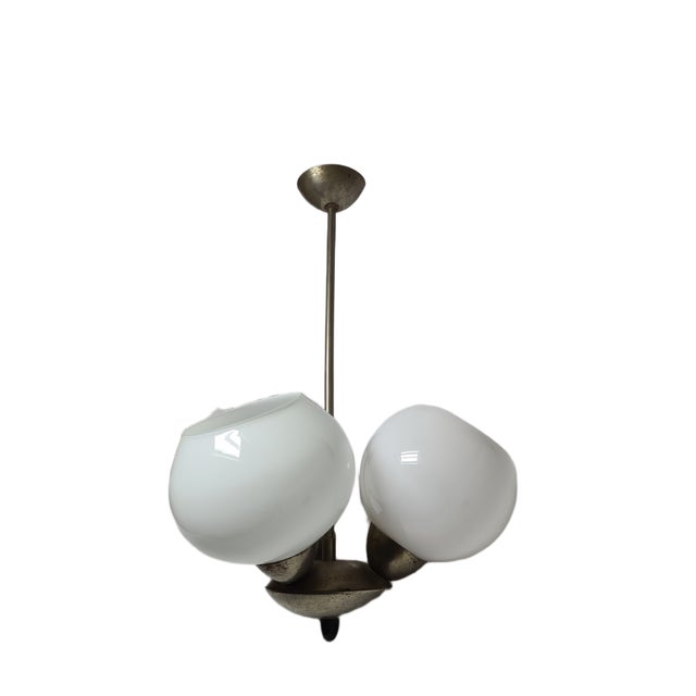 Art Deco Glass Chandelier, Poland, 1970s For Sale - Image 15 of 15