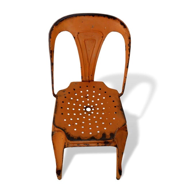 Industrial Vintage Iron Chairs, 1940s, Set of 3 For Sale - Image 3 of 5