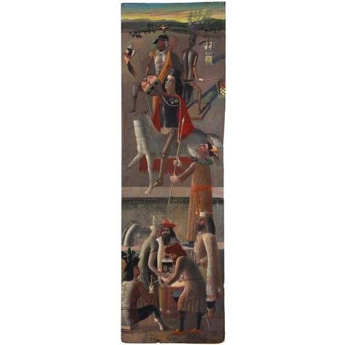 Mario Madiai, Allegorical Procession, 1990s, Oil on Panel For Sale - Image 4 of 5