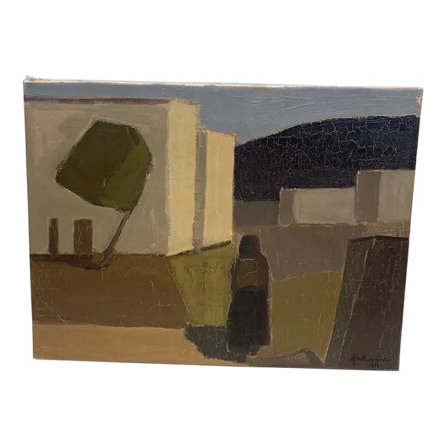 Mid-Century "Motiv Italien" Abstract Landscape Painting by Åke Wickström For Sale