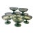 1950s Russel Wright Morgantown Glassware Set of 13 in “Seafoam” - Pinch Base Tumblers & Sherbets - 13-Piece For Sale
