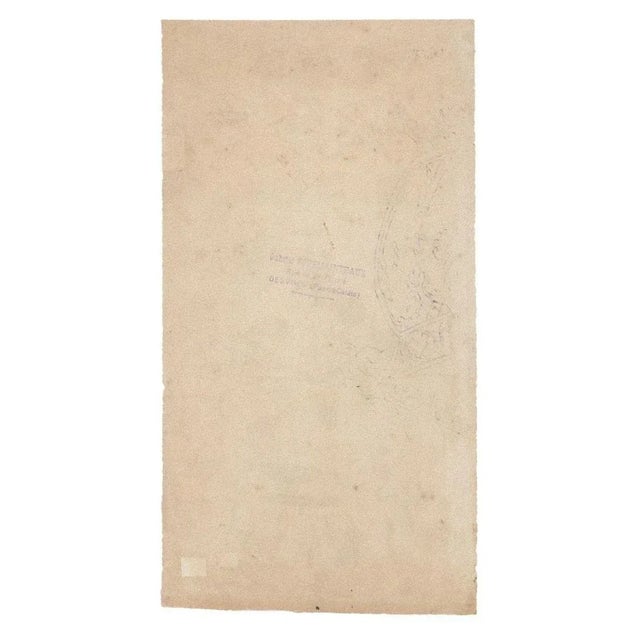 Porcelain Vase 1890s is an original china ink and watercolor drawing on ivory-colored paper by an unknown French Artist of...