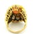 Gold Vintage Italian Angel Skin Coral and Diamond Cocktail Ring in 18k Yellow Gold, Size 9 For Sale - Image 8 of 15