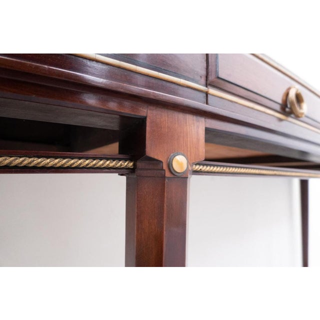 Mahogany and Marble Console Table attributed to Alban Chambon, 1900s For Sale - Image 6 of 9