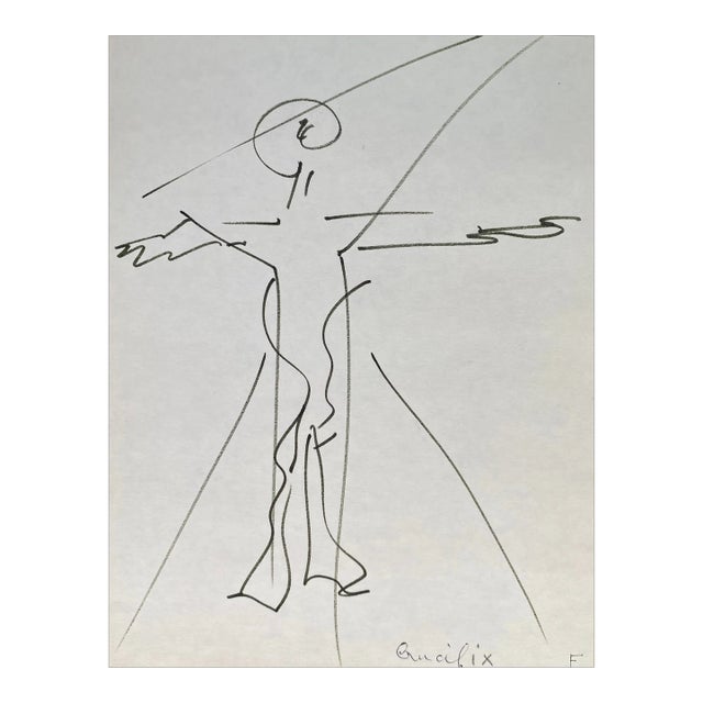 Frank Wallace Modern Crucifix Drawing For Sale