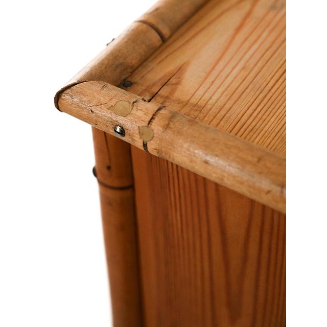 1940s Scandinavian Chest of Drawers in Pine and Bamboo, 1940s For Sale - Image 5 of 9