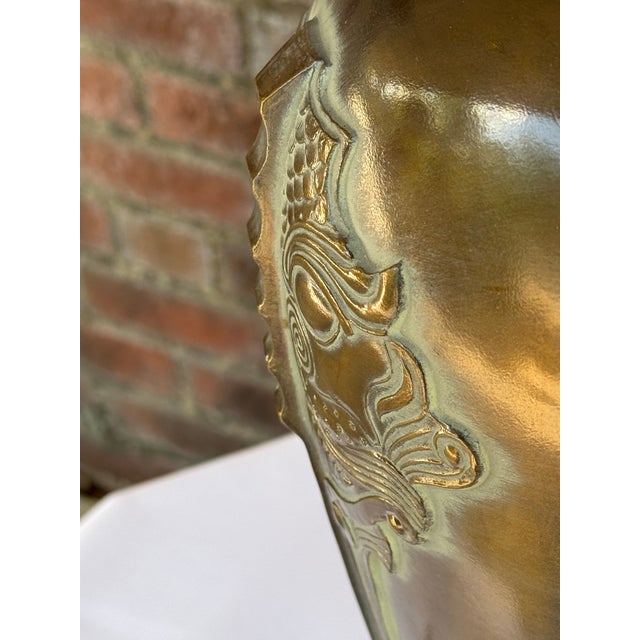 Vintage Frederick Cooper Style Archaic Bronze "Taotie" Lamp | James Mont Era Chinoiserie For Sale - Image 11 of 12