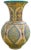 Antique handcrafted ceramic vase featuring an elaborate hand-painted Moorish pattern in a traditional Andalusian color...