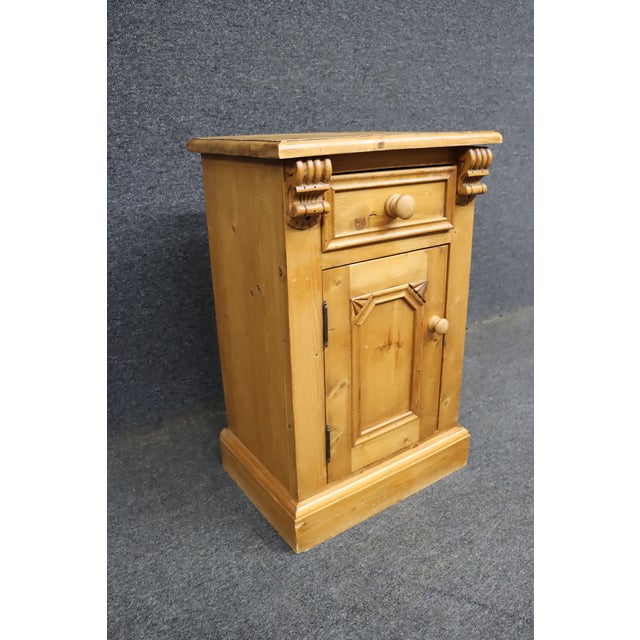 Antique Scandinavian Pine One Drawer Cabinet Nightstand For Sale In Philadelphia - Image 6 of 12