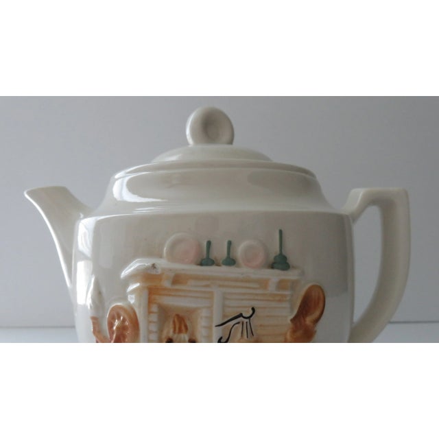 1930s Porcelier Tea Pot Vitreous Hand Decorated China Colonial Hearth Made in Usa For Sale - Image 11 of 13
