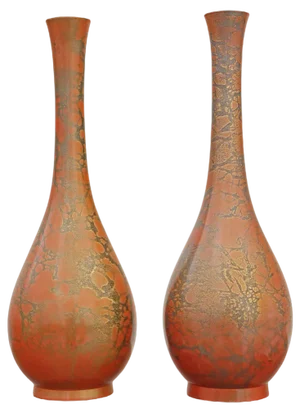 Murashido Japanese Bronze Vases, 1970s, Set of 2