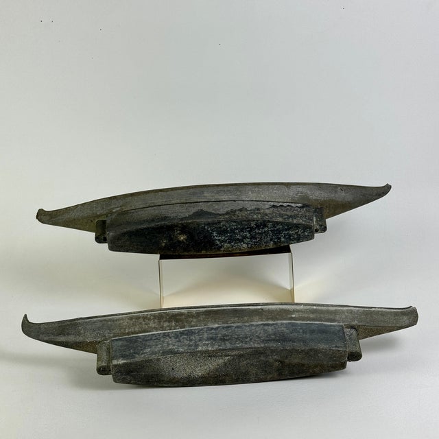 Early 20th Century Pair of Cast Aluminum Metal Boat Models, for Decor Purposes For Sale - Image 9 of 11