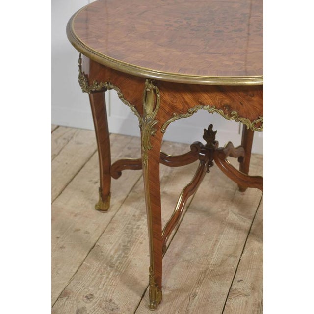 Louis XV Style Ormolu and Parquetry Circular Centre Table, 1890s For Sale - Image 6 of 16
