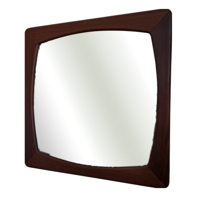 Vintage Danish Teak Wall Mirror, 1960s For Sale