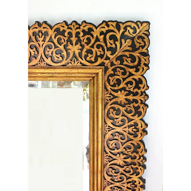 1970s Massive La Barge Carved Gilt Framed Beveled Wall Mirror for Maitland Smith For Sale - Image 5 of 8