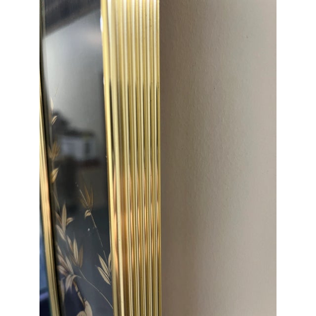 Labarge La Barge Chinoiserie Mirror With Rare Black Background For Sale - Image 4 of 6