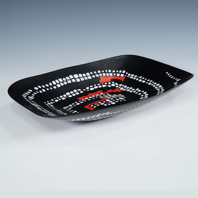 Black Large Murrine Plate Serpente by Carlo Scarpa for Venini Murano Ca. 1940s For Sale - Image 8 of 11
