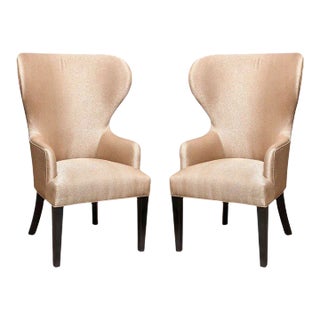 Catherine Neoclassical Revival Wingback Chairs by Arlene Angard Collection - Set of 2 For Sale