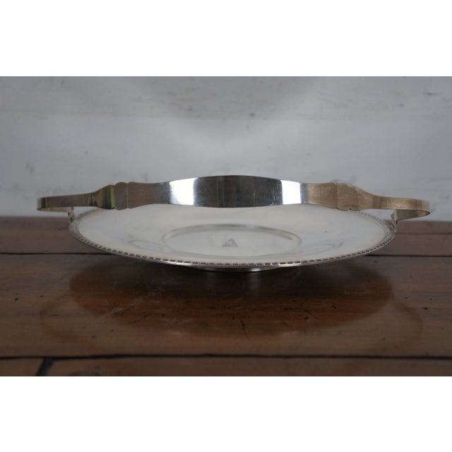 Antique Poole Silverplate Brides Bridal Basket Handled Tray Plate 1006 For Sale - Image 10 of 13