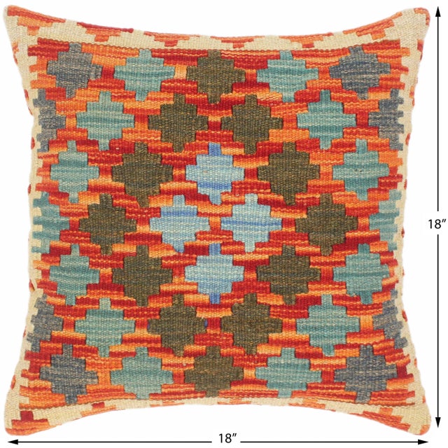 Geometric Turkish Timika Hand Woven Kilim Throw Pillow For Sale - Image 4 of 5