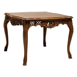 19th Century France Louis XV Brown Wood Coffee Table For Sale
