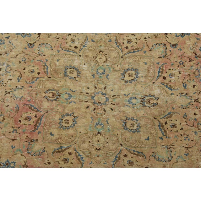 1980s Tabriz Rug 7’11” X 10’8” Pink Wool Vintage Distressed Hand-Knotted Carpet For Sale - Image 5 of 14