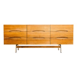 1960s Restored Mid Century Modern Nine Drawer Lowboy Dresser by American of Martinsville For Sale