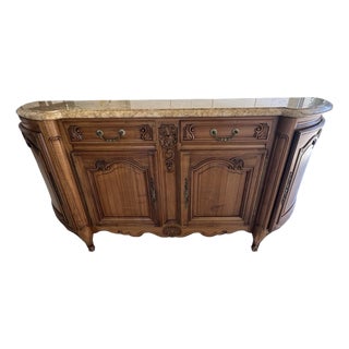 Gorgeous Marble French XV Grand Sideboard Buffet For Sale