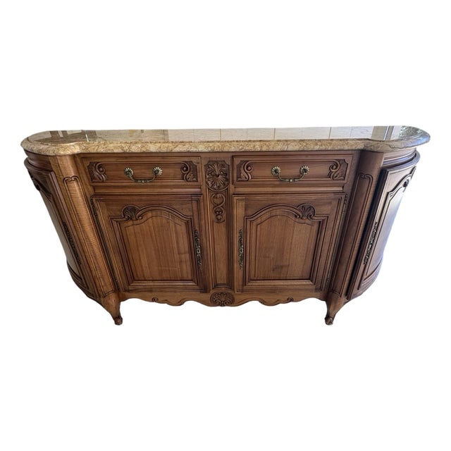 Gorgeous Marble French XV Grand Sideboard Buffet For Sale