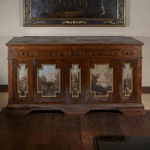 This imposing antique sideboard is a fascinating piece for lovers of antiques and conservative restoration. Featuring a...