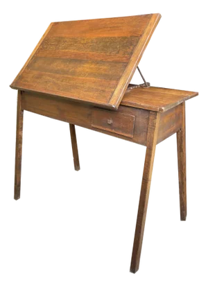 Midcentury Drafting Desk With Adjustable Writing Surface