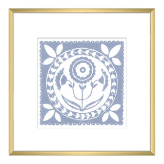 12x12" Framed Hydrangea Blue and White Daffodil Flower Art Print Botanical Wall Decor For Sale