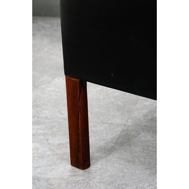 Mid Century Danish Modern Lounge Chair Set Leather Attributed to Hans Olsen Black Cs Glostrup For Sale - Image 12 of 12