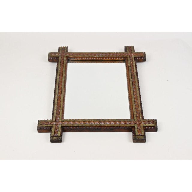 Tramp Art Wall Mirror, Austria, 1870s For Sale - Image 9 of 18
