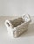 1980s White Ceramic Woven Lattice Rectangular Handled Cachepot or Basket For Sale In Cincinnati - Image 6 of 11