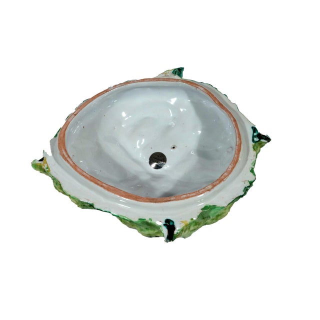 Garden Whimsy: Large Italian Ceramic Cabbage Tureen & Stand For Sale - Image 13 of 16