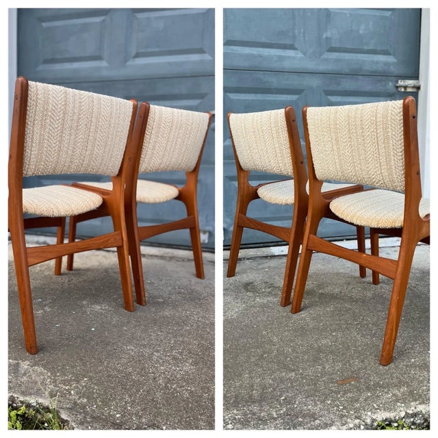 Erik Buch Set of Four Erik Buch Style Danish Dining Chairs With Upholstered Seat and Seat-Back For Sale - Image 4 of 13
