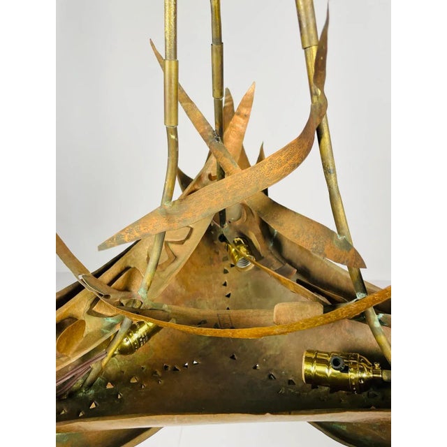 Brutalist Style Copper Chandelier For Sale - Image 10 of 13