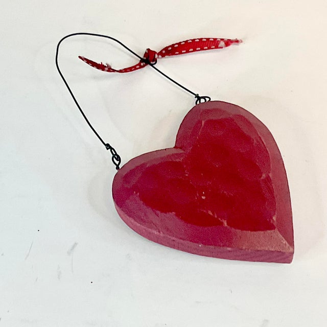 Ruby Red 1980s Vintage Boho Chic Arts & Crafts Valentine “Love X O X O” Door Knob Hanger. For Sale - Image 8 of 8